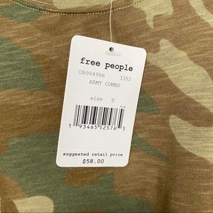 Free People Women's Tricou Printed Clarity Tee Gray Size Medium